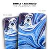 Design Skinz Blue and White Blended Paint - DesignSkinz Protective Vinyl Decal Wrap Skin Cover Compatible with The Apple iPhone 11 Pro (Full-Body, Screen Trim & Back Glass Skin) view 2