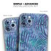 Blue and Purple Watercolor Zebra Pattern - DesignSkinz Protective Vinyl Decal Wrap Skin Cover Compatible with the Apple iPhone SE (2020) (Full-Body, Screen Trim & Back Glass Skin) view 2