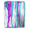 Running Purple and Teal Watercolor Paint - DesignSkinz Protective Vinyl Decal Wrap Skin Cover Compatible with the Apple iPhone Xs Max (Full-Body, Screen Trim & Back Glass Skin) view 1