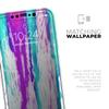 Running Purple and Teal Watercolor Paint - DesignSkinz Protective Vinyl Decal Wrap Skin Cover Compatible with the Apple iPhone Xs Max (Full-Body, Screen Trim & Back Glass Skin) view 4