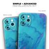 Marbleized Ocean Blue - DesignSkinz Protective Vinyl Decal Wrap Skin Cover Compatible with The Apple iPhone XR (Full-Body, Screen Trim & Back Glass Skin) view 2