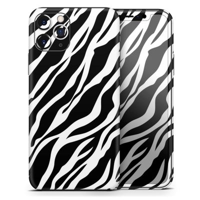 Simple Vector Zebra Animal Print - DesignSkinz Protective Vinyl Decal Wrap Skin Cover Compatible with The Apple iPhone SE (2020) (Full-Body, Screen Trim & Back Glass Skin)