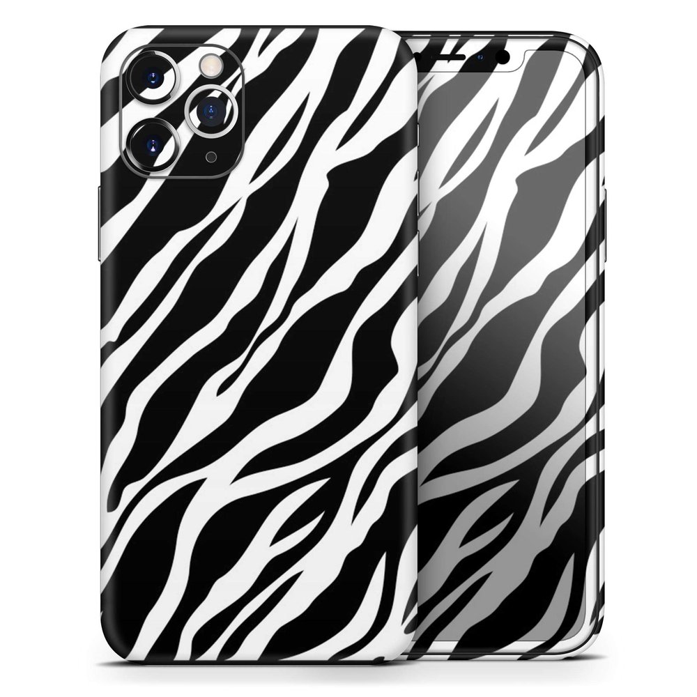 Simple Vector Zebra Animal Print - DesignSkinz Protective Vinyl Decal Wrap Skin Cover Compatible with The Apple iPhone SE (2020) (Full-Body, Screen Trim & Back Glass Skin)