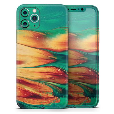 Liquid Abstract Paint Remix V20 - DesignSkinz Protective Vinyl Decal Wrap Skin Cover Compatible with the Apple iPhone Xs Max (Full-Body, Screen Trim & Back Glass Skin)