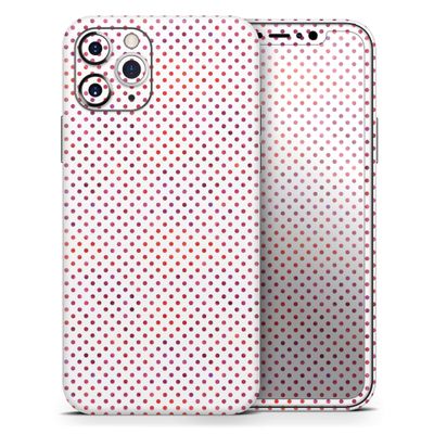 Tiny Red and Purple Watercolor Polka Dots - DesignSkinz Protective Vinyl Decal Wrap Skin Cover Compatible with The Apple iPhone XR (Full-Body, Screen Trim & Back Glass Skin)