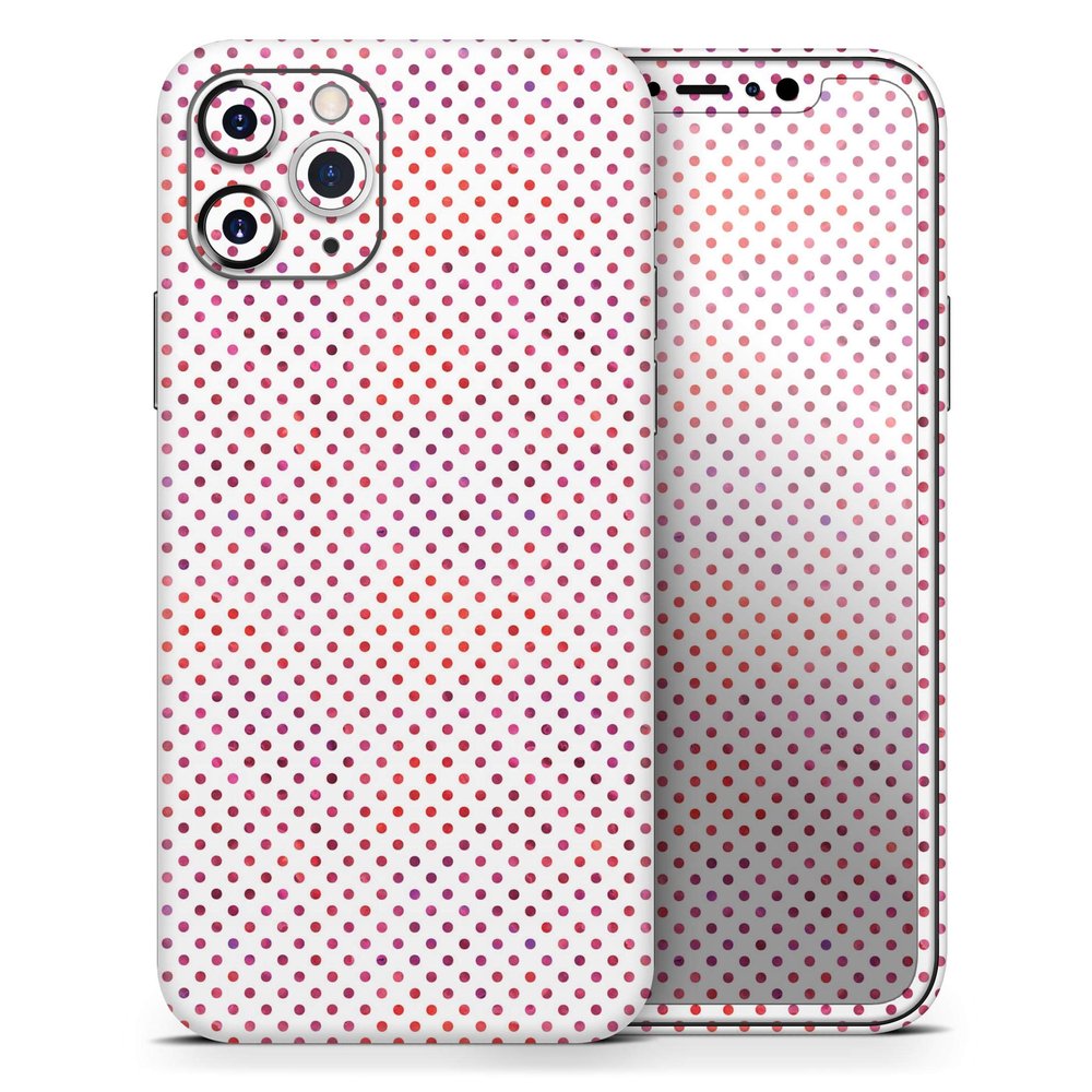 Tiny Red and Purple Watercolor Polka Dots - DesignSkinz Protective Vinyl Decal Wrap Skin Cover Compatible with The Apple iPhone XR (Full-Body, Screen Trim & Back Glass Skin)