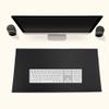 YUMUO Buckle Smooth Modern Table Protector for Work Game,pu Leather Hard Large Mouse Pad,Business Waterproof Simple Desk Pad with Full Grip Fixation Lip Black 80x40cm(31x16inch) view 2