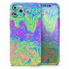 Neon Color Swirls V2 - DesignSkinz Protective Vinyl Decal Wrap Skin Cover Compatible with The Apple iPhone Xs (Full-Body, Screen Trim & Back Glass Skin) view 1