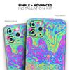 Neon Color Swirls V2 - DesignSkinz Protective Vinyl Decal Wrap Skin Cover Compatible with The Apple iPhone Xs (Full-Body, Screen Trim & Back Glass Skin) view 2