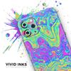 Neon Color Swirls V2 - DesignSkinz Protective Vinyl Decal Wrap Skin Cover Compatible with The Apple iPhone Xs (Full-Body, Screen Trim & Back Glass Skin) view 3