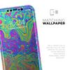 Neon Color Swirls V2 - DesignSkinz Protective Vinyl Decal Wrap Skin Cover Compatible with The Apple iPhone Xs (Full-Body, Screen Trim & Back Glass Skin) view 4