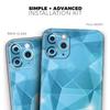Vector Shiny Blue Crystal Pattern - DesignSkinz Protective Vinyl Decal Wrap Skin Cover Compatible with The Apple iPhone Xs (Full-Body, Screen Trim & Back Glass Skin) view 2