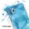 Vector Shiny Blue Crystal Pattern - DesignSkinz Protective Vinyl Decal Wrap Skin Cover Compatible with The Apple iPhone Xs (Full-Body, Screen Trim & Back Glass Skin) view 3