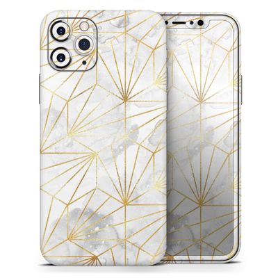 Karamfila Watercolor & Gold V4 - DesignSkinz Protective Vinyl Decal Wrap Skin Cover Compatible with The Apple iPhone 11 Pro (Full-Body, Screen Trim & Back Glass Skin)