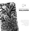 Black and White Geometric Floral - DesignSkinz Protective Vinyl Decal Wrap Skin Cover Compatible with The Apple iPhone XR (Full-Body, Screen Trim & Back Glass Skin) view 4