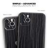 Black Wood Texture 2 - DesignSkinz Protective Vinyl Decal Wrap Skin Cover Compatible with The Apple iPhone SE (2020) (Full-Body, Screen Trim & Back Glass Skin) view 2