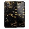 Black & Gold Marble Swirl V8 - DesignSkinz Protective Vinyl Decal Wrap Skin Cover Compatible with The Apple iPhone Xs Max (Full-Body, Screen Trim & Back Glass Skin) view 1