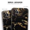 Black & Gold Marble Swirl V8 - DesignSkinz Protective Vinyl Decal Wrap Skin Cover Compatible with The Apple iPhone Xs Max (Full-Body, Screen Trim & Back Glass Skin) view 2