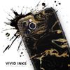 Black & Gold Marble Swirl V8 - DesignSkinz Protective Vinyl Decal Wrap Skin Cover Compatible with The Apple iPhone Xs Max (Full-Body, Screen Trim & Back Glass Skin) view 3