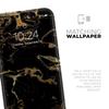 Black & Gold Marble Swirl V8 - DesignSkinz Protective Vinyl Decal Wrap Skin Cover Compatible with The Apple iPhone Xs Max (Full-Body, Screen Trim & Back Glass Skin) view 4