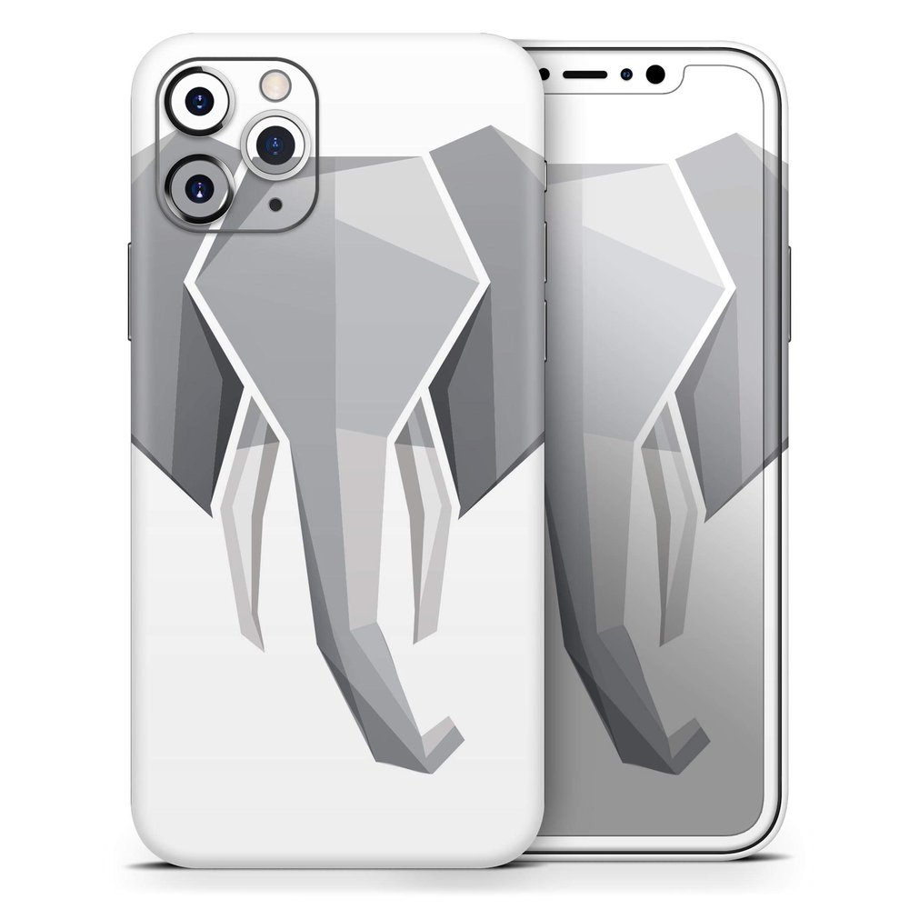 Geometric Elephant - DesignSkinz Protective Vinyl Decal Wrap Skin Cover Compatible with The Apple iPhone Xs (Full-Body, Screen Trim & Back Glass Skin)