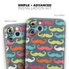 Colorful Scratched Mustache Pattern - DesignSkinz Protective Vinyl Decal Wrap Skin Cover Compatible with The Apple iPhone 11 (Full-Body, Screen Trim & Back Glass Skin) view 2