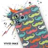 Colorful Scratched Mustache Pattern - DesignSkinz Protective Vinyl Decal Wrap Skin Cover Compatible with The Apple iPhone 11 (Full-Body, Screen Trim & Back Glass Skin) view 3