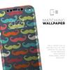 Colorful Scratched Mustache Pattern - DesignSkinz Protective Vinyl Decal Wrap Skin Cover Compatible with The Apple iPhone 11 (Full-Body, Screen Trim & Back Glass Skin) view 4