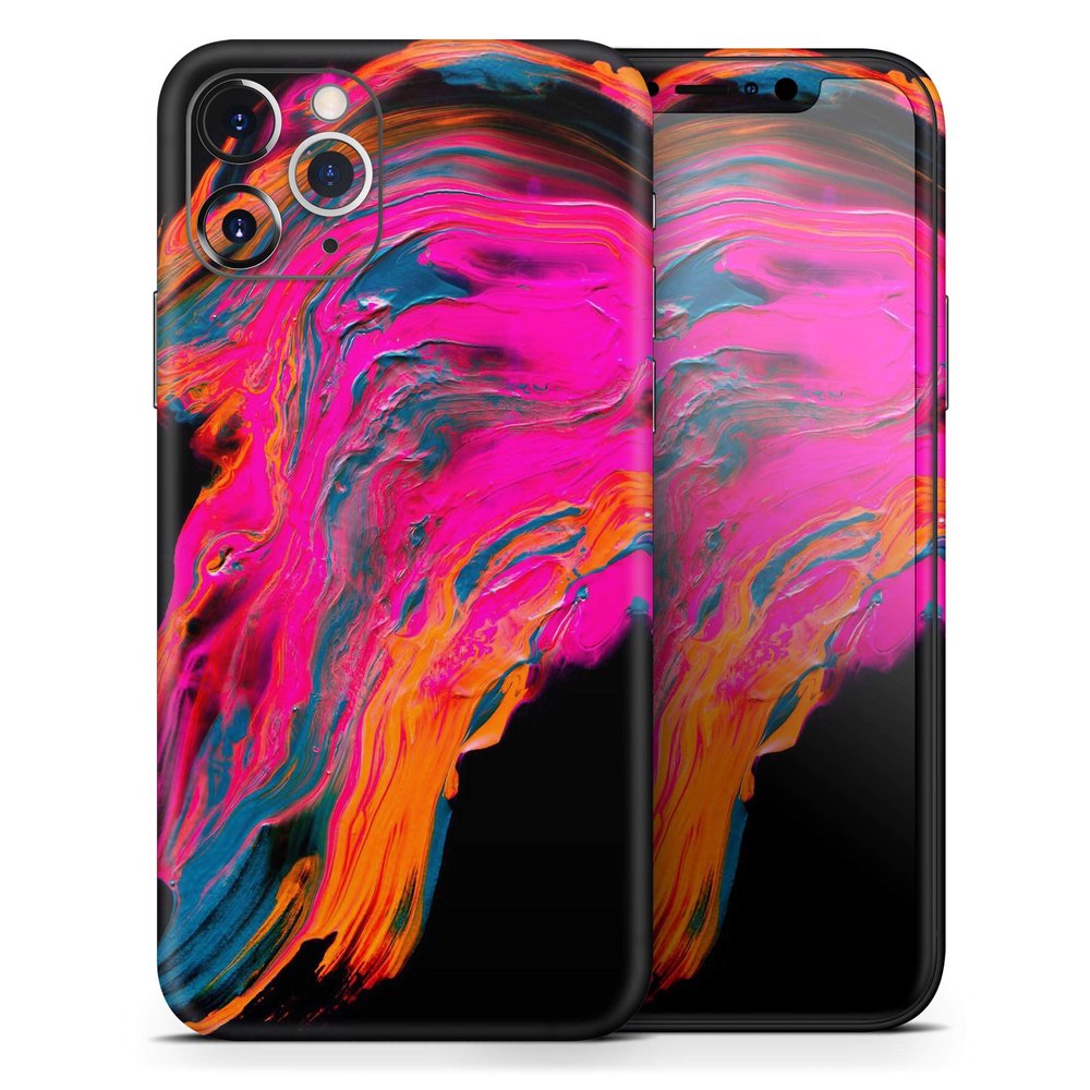 Liquid Abstract Paint V73 - DesignSkinz Protective Vinyl Decal Wrap Skin Cover Compatible with The Apple iPhone XR (Full-Body, Screen Trim & Back Glass Skin)