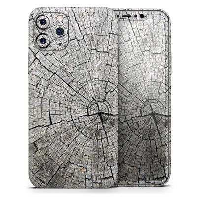 Aged Cracked Tree Stump Core - DesignSkinz Protective Vinyl Decal Wrap Skin Cover Compatible with The Apple iPhone 11 (Full-Body, Screen Trim & Back Glass Skin)