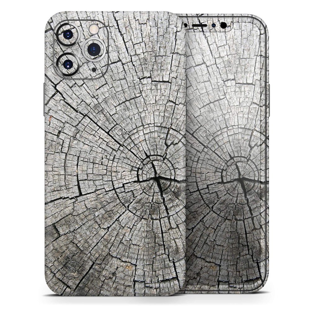 Aged Cracked Tree Stump Core - DesignSkinz Protective Vinyl Decal Wrap Skin Cover Compatible with The Apple iPhone 11 (Full-Body, Screen Trim & Back Glass Skin)
