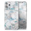 Marble & Digital Blue Frosted Foil V2 - DesignSkinz Protective Vinyl Decal Wrap Skin Cover Compatible with The Apple iPhone X (Full-Body, Screen Trim & Back Glass Skin) view 1