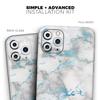 Marble & Digital Blue Frosted Foil V2 - DesignSkinz Protective Vinyl Decal Wrap Skin Cover Compatible with The Apple iPhone X (Full-Body, Screen Trim & Back Glass Skin) view 2