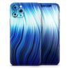 Blue Vector Swirly HD Strands - DesignSkinz Protective Vinyl Decal Wrap Skin Cover Compatible with The Apple iPhone X (Full-Body, Screen Trim & Back Glass Skin) view 1