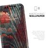 Grungy Orange and Teal Dyed Wood Surface - DesignSkinz Protective Vinyl Decal Wrap Skin Cover Compatible with the Apple iPhone 11 Pro (Full-Body, Screen Trim & Back Glass Skin) view 4
