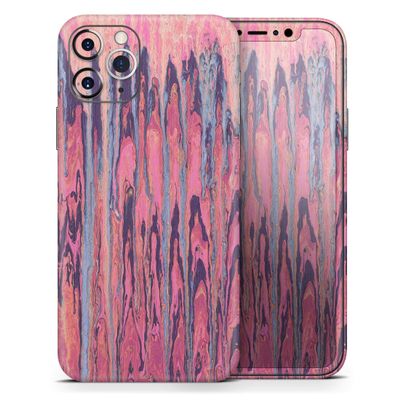 Abstract Wet Paint Pink Sag - DesignSkinz Protective Vinyl Decal Wrap Skin Cover Compatible with the Apple iPhone XR (Full-Body, Screen Trim & Back Glass Skin)