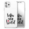 Follow Your Heart V2 - DesignSkinz Protective Vinyl Decal Wrap Skin Cover Compatible with The Apple iPhone Xs (Full-Body, Screen Trim & Back Glass Skin) view 1