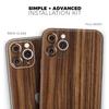 Bright Ebony Woodgrain 2 - DesignSkinz Protective Vinyl Decal Wrap Skin Cover Compatible with the Apple iPhone Xs (Full-Body, Screen Trim & Back Glass Skin) view 2