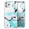 Black and Teal Textured Marble 2 - DesignSkinz Protective Vinyl Decal Wrap Skin Cover Compatible with The Apple iPhone XR (Full-Body, Screen Trim & Back Glass Skin) view 1