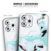 Black and Teal Textured Marble 2 - DesignSkinz Protective Vinyl Decal Wrap Skin Cover Compatible with The Apple iPhone XR (Full-Body, Screen Trim & Back Glass Skin) view 2