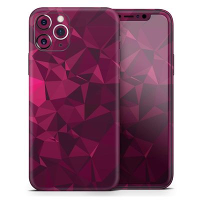 Pink and Red Geometric Triangles - DesignSkinz Protective Vinyl Decal Wrap Skin Cover Compatible with the Apple iPhone SE (2020) (Full-Body, Screen Trim & Back Glass Skin)
