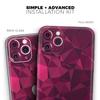 Pink and Red Geometric Triangles - DesignSkinz Protective Vinyl Decal Wrap Skin Cover Compatible with the Apple iPhone SE (2020) (Full-Body, Screen Trim & Back Glass Skin) view 2