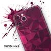 Pink and Red Geometric Triangles - DesignSkinz Protective Vinyl Decal Wrap Skin Cover Compatible with the Apple iPhone SE (2020) (Full-Body, Screen Trim & Back Glass Skin) view 3