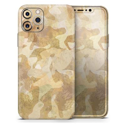 Desert Camouflage V1 - DesignSkinz Protective Vinyl Decal Wrap Skin Cover Compatible with The Apple iPhone X (Full-Body, Screen Trim & Back Glass Skin)