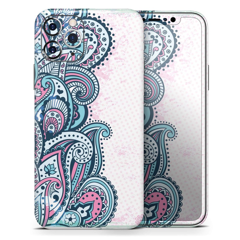 Colorful Ethnic Sprouts - DesignSkinz Protective Vinyl Decal Wrap Skin Cover Compatible with The Apple iPhone Xs (Full-Body, Screen Trim & Back Glass Skin)