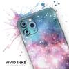Colorful Neon Space Nebula - DesignSkinz Protective Vinyl Decal Wrap Skin Cover Compatible with The Apple iPhone Xs (Full-Body, Screen Trim & Back Glass Skin) view 3
