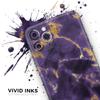 Purple Marble & Digital Gold Foil V3 2 - DesignSkinz Protective Vinyl Decal Wrap Skin Cover Compatible with The Apple iPhone Xs (Full-Body, Screen Trim & Back Glass Skin) view 3