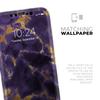 Purple Marble & Digital Gold Foil V3 2 - DesignSkinz Protective Vinyl Decal Wrap Skin Cover Compatible with The Apple iPhone Xs (Full-Body, Screen Trim & Back Glass Skin) view 4