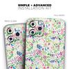 Butterflies and Flowers Watercolor Pattern V2 - DesignSkinz Protective Vinyl Decal Wrap Skin Cover Compatible with The Apple iPhone 11 Pro (Full-Body, Screen Trim & Back Glass Skin) view 2