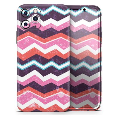 Jagged Colorful Chevron - DesignSkinz Protective Vinyl Decal Wrap Skin Cover Compatible with The Apple iPhone 11 Pro (Full-Body, Screen Trim & Back Glass Skin)